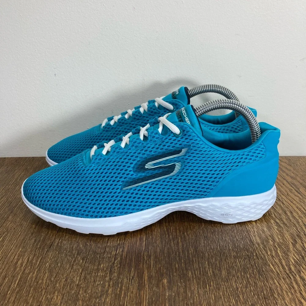 Skechers Go Train Lace Up Sneaker Women’s Size 8.5 Turquoise - Picture 2 of 12